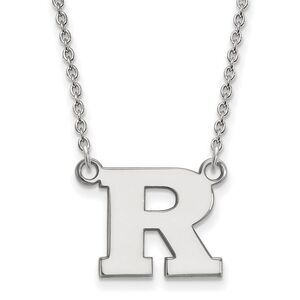 Sterling Silver Rutgers Small Initial R Pendant Necklace